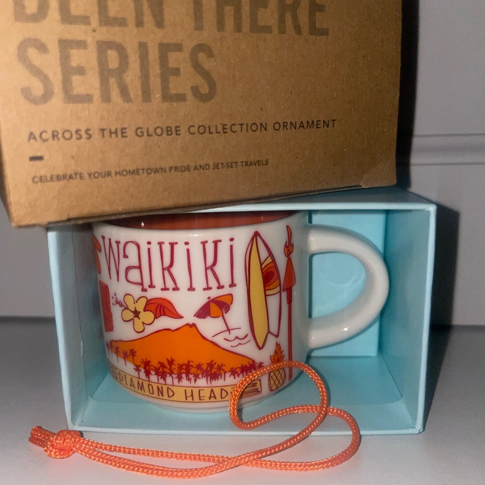 STARBUCKS - Waikiki Souvenir Mug ornament with Surfboard Design